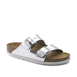 בירקנשטוק כפכפי נשים אריזונה סילבר מטאלי Birkenstock Arizona Metallic Silver