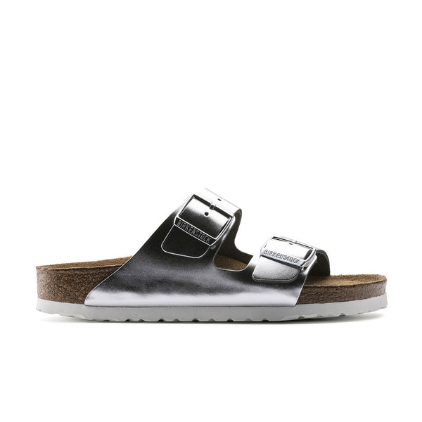 בירקנשטוק כפכפי נשים אריזונה סילבר מטאלי Birkenstock Arizona Metallic Silver