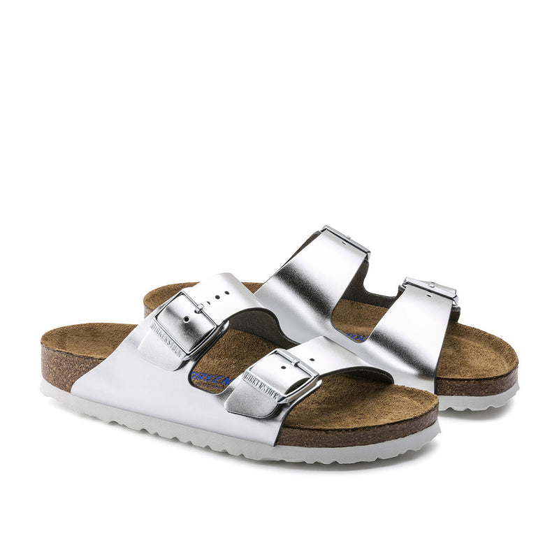 בירקנשטוק כפכפי נשים אריזונה סילבר מטאלי Birkenstock Arizona Metallic Silver