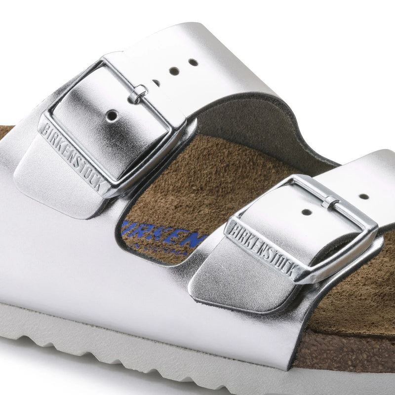 בירקנשטוק כפכפי נשים אריזונה סילבר מטאלי Birkenstock Arizona Metallic Silver