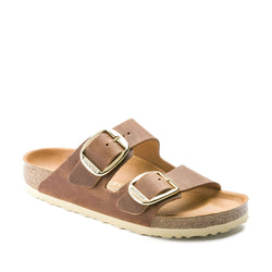 בירקנשטוק כפכפי נשים אריזונה קוניאק Birkenstock Arizona Antik Brown Big Buckel Cognac