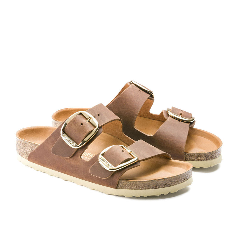 בירקנשטוק כפכפי נשים אריזונה קוניאק Birkenstock Arizona Antik Brown Big Buckel Cognac