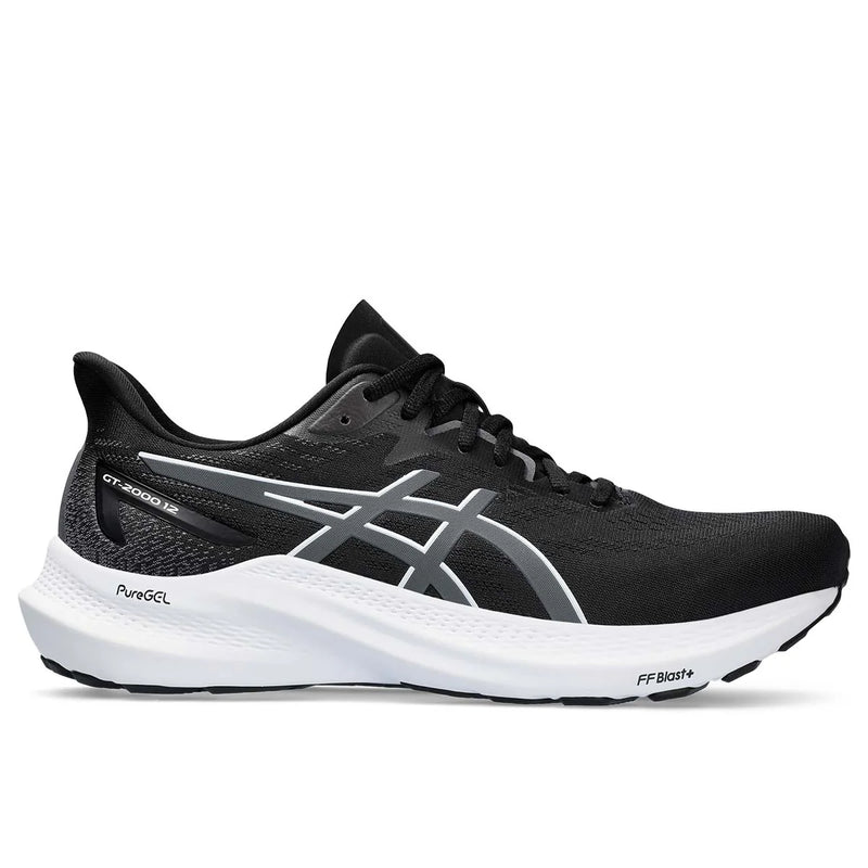 Asics GT 2000 12 2E Men Black Carrier Grey אסיקס נעלי ריצה רחבות לגברים