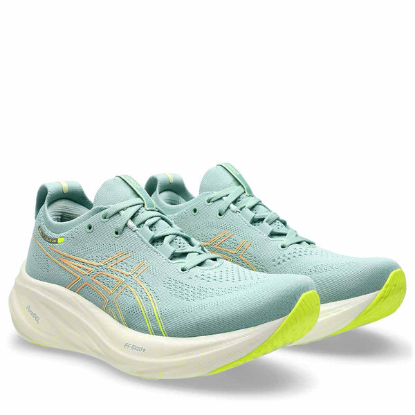 Asics Gel Nimbus 26 Women Light Celadon Safety Yellow ג'ל נימבוס 26 לנשים