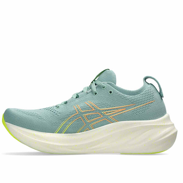 Asics Gel Nimbus 26 Women Light Celadon Safety Yellow ג'ל נימבוס 26 לנשים