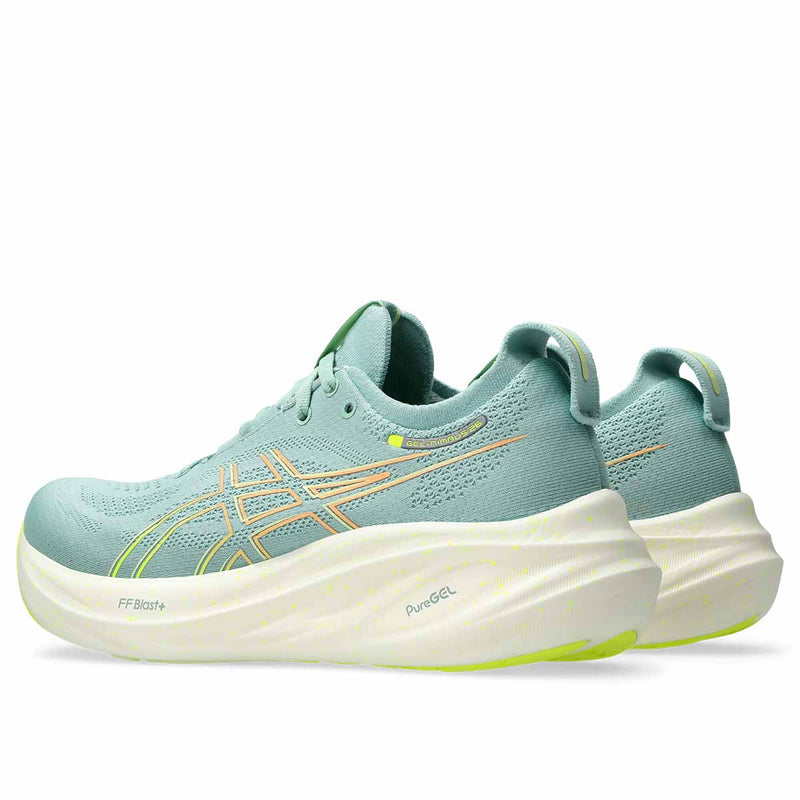 Asics Gel Nimbus 26 Women Light Celadon Safety Yellow ג'ל נימבוס 26 לנשים