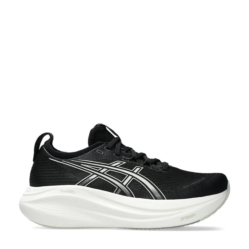 Asics Gel Nimbus 27 Women Black white אסיקס נימבוס נעלי ריצה לנשים