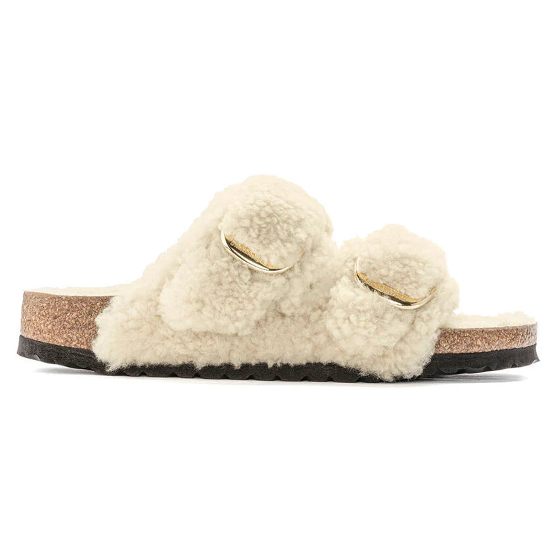 Birkenstock Arizona Big Buckle Teddy Eggshell כפכפי נשים בירקנשטוק