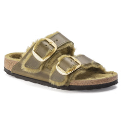 Birkenstock Arizona BB Shearling olive בירקנשטוק כפכפי נשים אריזונה עם פרווה