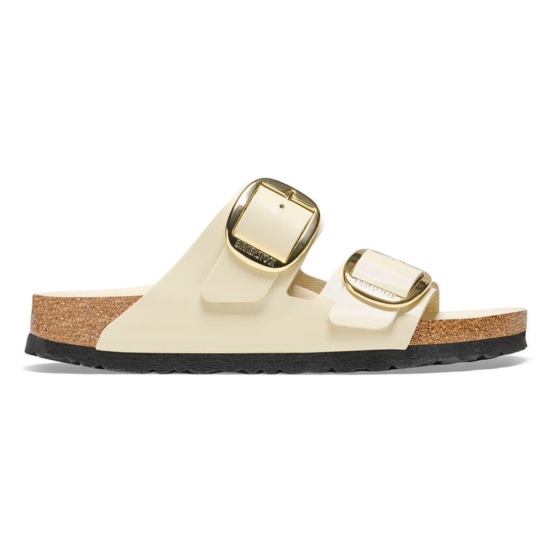 BIRKENSTOCK ARIZONA BIG BUCKLE HIGH SHINE ECRU בירקנשטוק כפכפי נשים