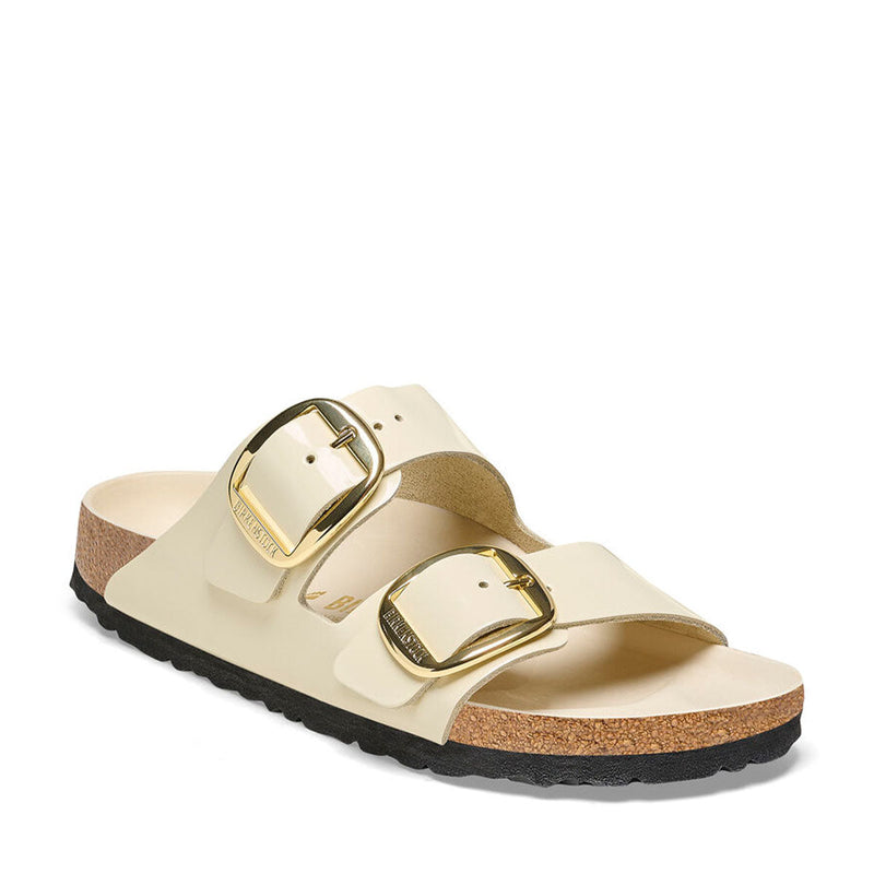 BIRKENSTOCK ARIZONA BIG BUCKLE HIGH SHINE ECRU בירקנשטוק כפכפי נשים