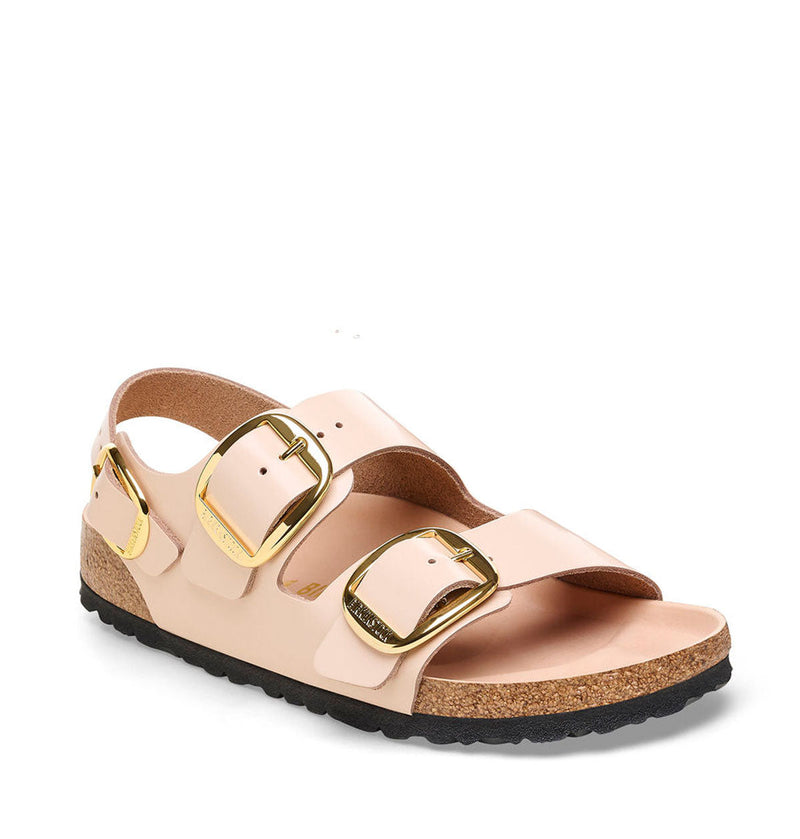 BIRKENSTOCK MILANO BIG BUCKLE HIGH SHINE NEW BEIGE בירקנשטוק מילאנו סנדלי נשים