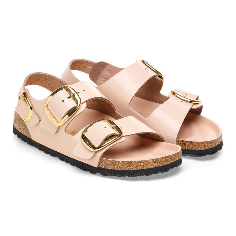 BIRKENSTOCK MILANO BIG BUCKLE HIGH SHINE NEW BEIGE בירקנשטוק מילאנו סנדלי נשים