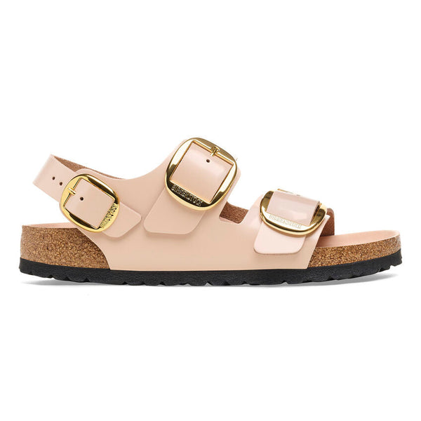 BIRKENSTOCK MILANO BIG BUCKLE HIGH SHINE NEW BEIGE בירקנשטוק מילאנו סנדלי נשים