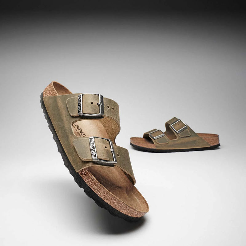 Birkenstock Arizona BS Oiled Leather - Faded Khaki כפכפי גברים