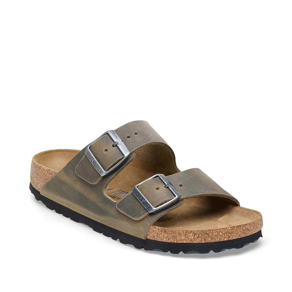 Birkenstock Arizona BS Oiled Leather - Faded Khaki כפכפי גברים