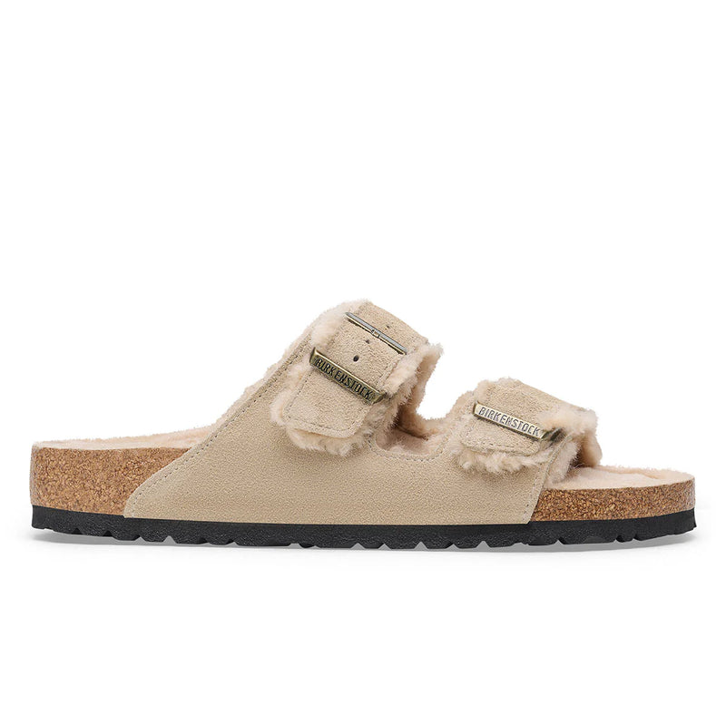 Birkenstock Arizona Shearling Taupe בירקנשטוק אריזונה פרווה כפכפי נשים בז׳