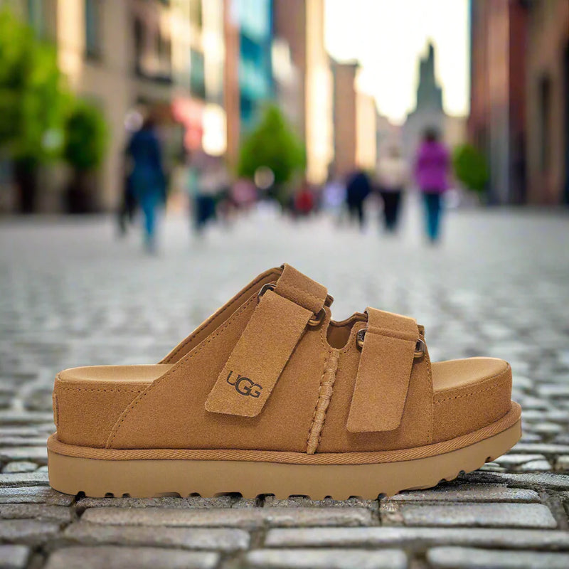 UGG Goldenstar Hi Slide Chestnut כפכפי נשים גולדנסטאר היי סלייד חום