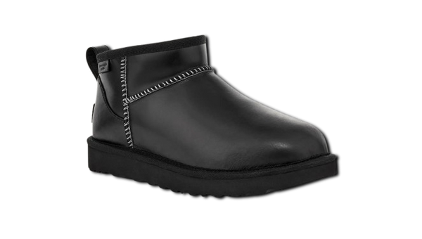 UGG Classic Ultra Mini Leather Regen  מגפי נשים קלאסיק אולטרה מיני עור שחור