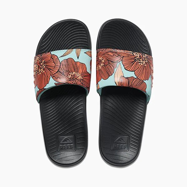 REEF כפכפים נשים WOMENS ONE SLIDE AQUA BLOSSOM-WOMEN-