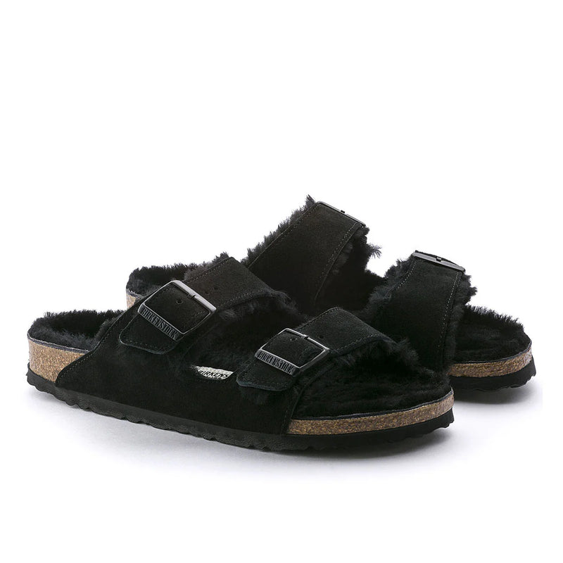 Birkenstock כפכפים נשים Arizona Fur Black אריזונה