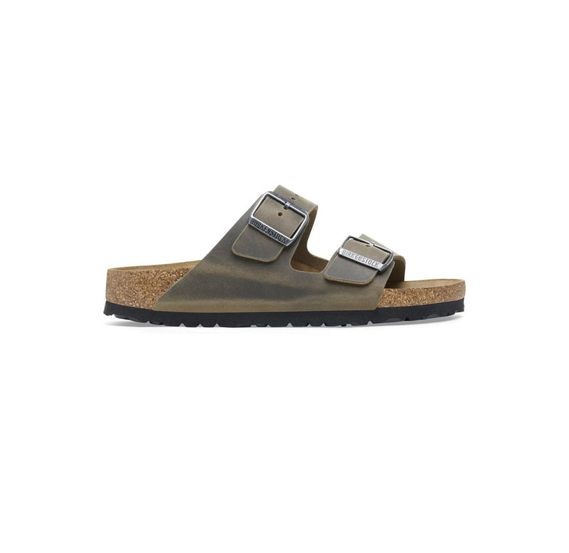 Birkenstock Arizona BS Oiled Leather - Faded Khaki כפכפי גברים