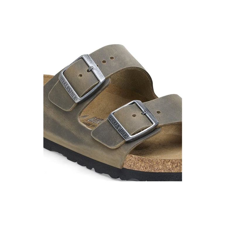 Birkenstock Arizona BS Oiled Leather - Faded Khaki כפכפי גברים