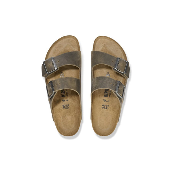 Birkenstock Arizona BS Oiled Leather - Faded Khaki כפכפי גברים