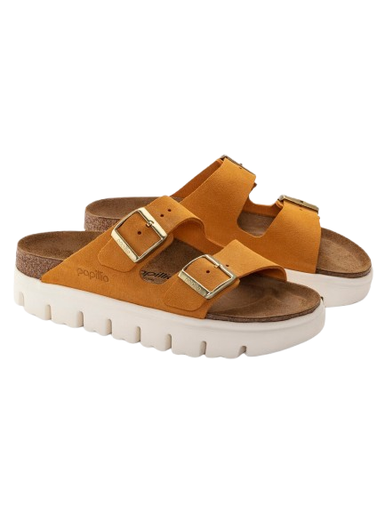 Birkenstock Arizona PAP Chunky  בירקנשטוק כפכפי נשים חרדל אריזונה פאפ