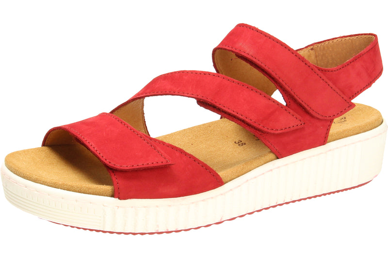 Gabor Platform sandal smooth leather red 43.600.15  סנדל נשים עור אדום חלק