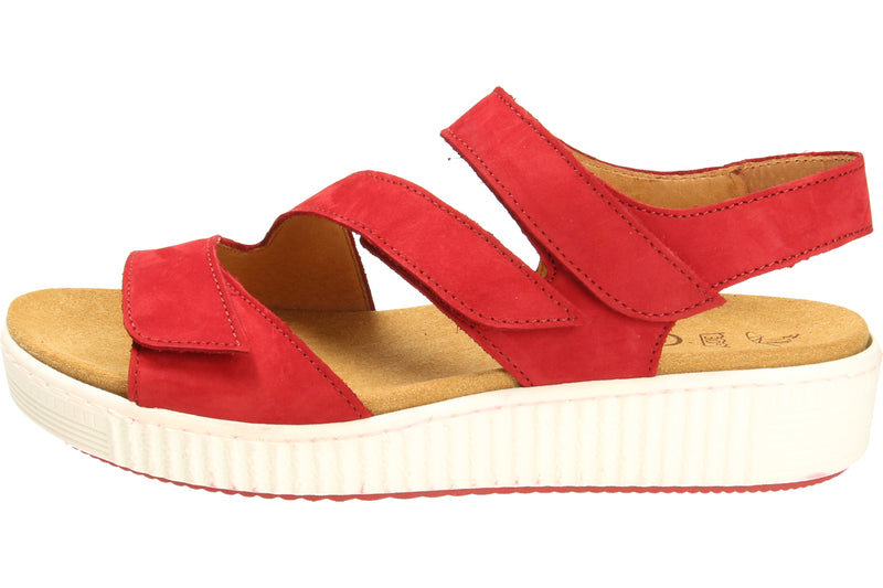 Gabor Platform sandal smooth leather red 43.600.15  סנדל נשים עור אדום חלק