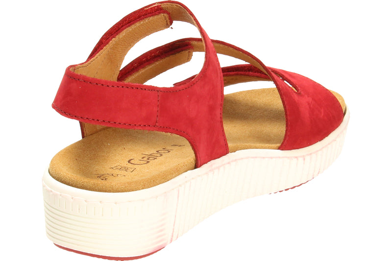 Gabor Platform sandal smooth leather red 43.600.15  סנדל נשים עור אדום חלק