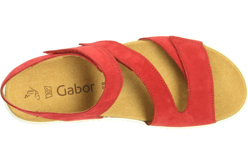 Gabor Platform sandal smooth leather red 43.600.15  סנדל נשים עור אדום חלק