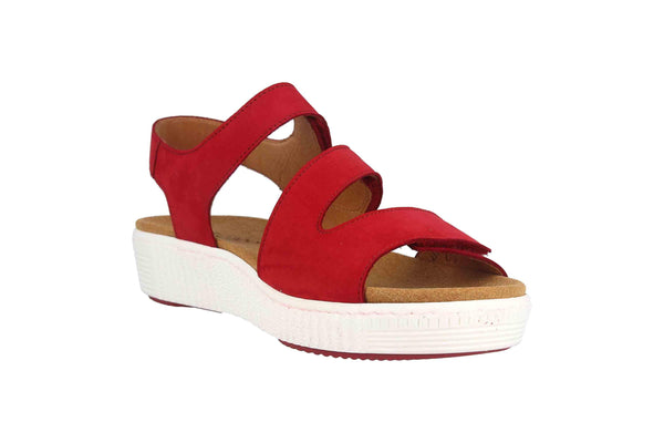 Gabor Platform sandal smooth leather red 43.600.15  סנדל נשים עור אדום חלק